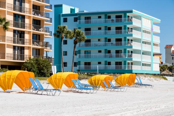 istock Yellow Shades and Blue Beach Chairs 862722176