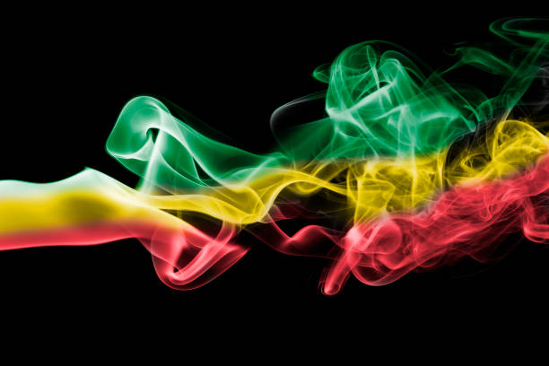 istock Ethiopia national smoke flag 862728528