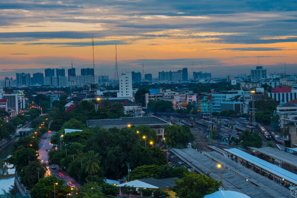 istock Bangkok skyline at twilight, Thailand. 862736830