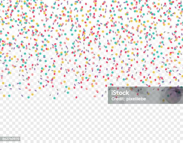 Confetti Colorful Background Stock Illustration - Download Image Now - Confetti, Cut Out, Backgrounds