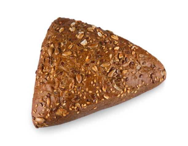 istock Slice of whole grain rye bread isolated on white background 862745084