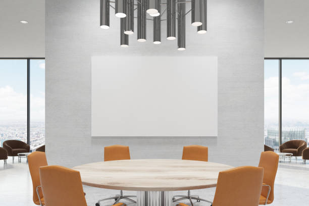 istock Gray meeting room interior, poster 862751206