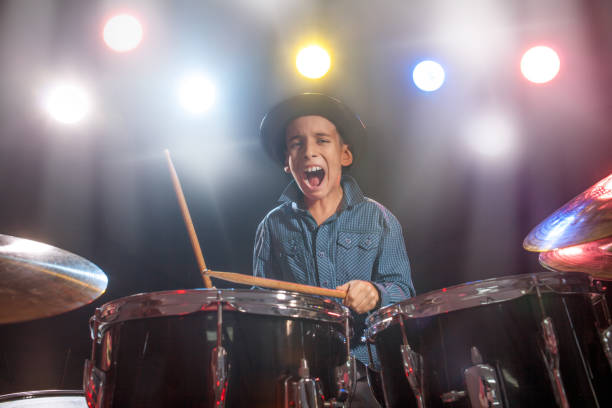 istock Drummer playing the drums with smoke 862754236