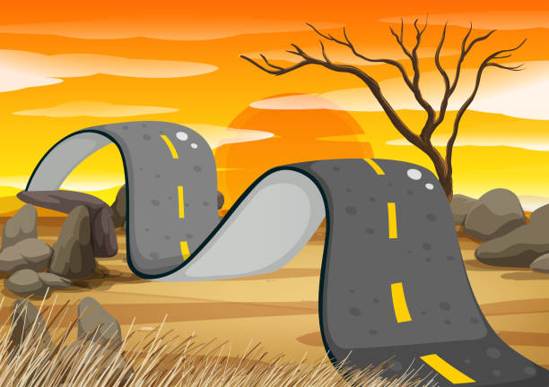 ilustrações, clipart, desenhos animados e ícones de estrada esburacada no campo - bumpy
