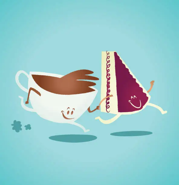 Vector illustration of Coffee and cake