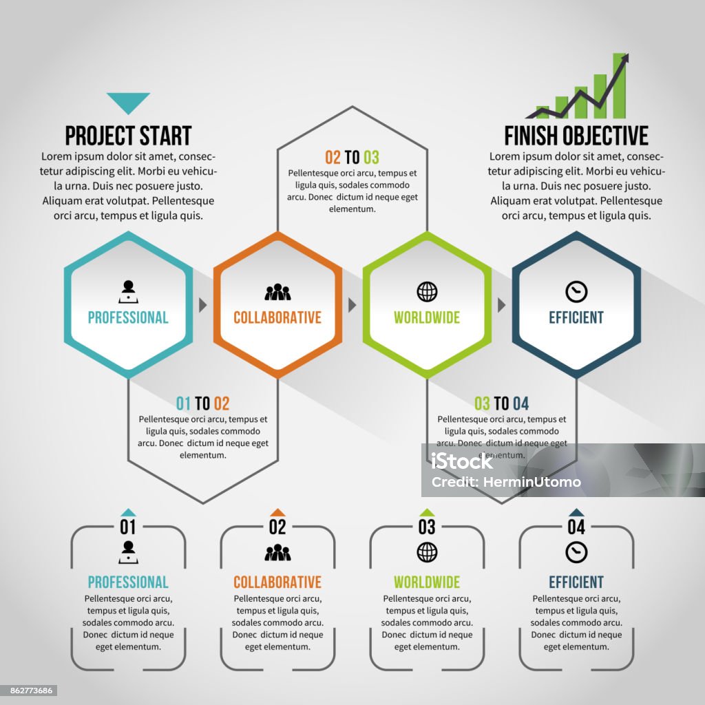 Pathway Hexagonal Hexagon Hex Path Infographic Stock Illustration - Download Image Now ...