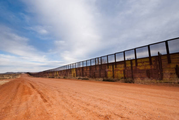 USA - Mexico Border Fence stock photo