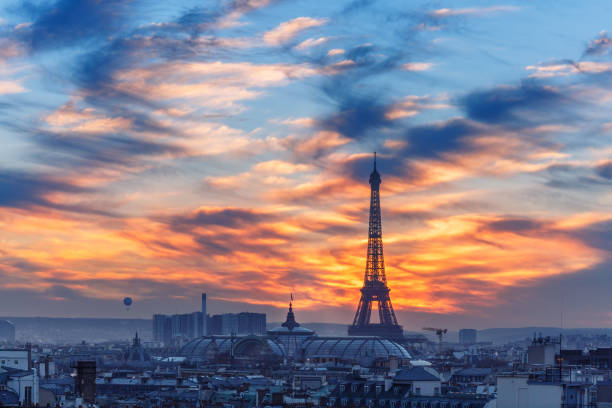 istock Eiffel Tower at sunset in Paris, France 862786456
