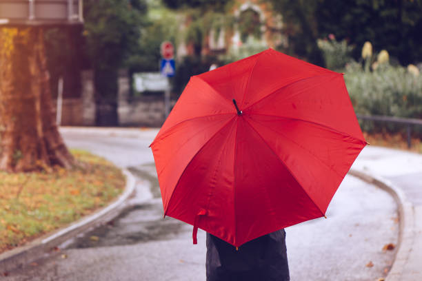 istock Woman with red umbrella 862787246