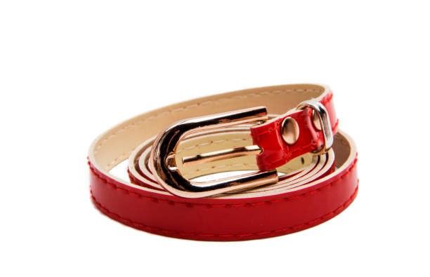 istock Red female belt isolated 862797360