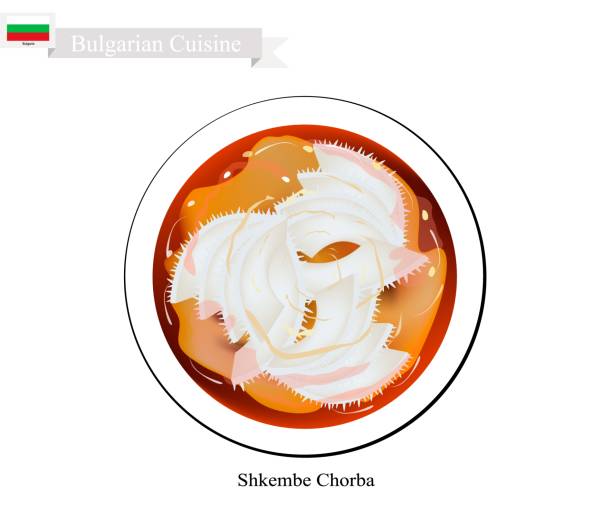 shkembe chorba, narodowa danie bułgarskie - indochina soup flag national flag stock illustrations
