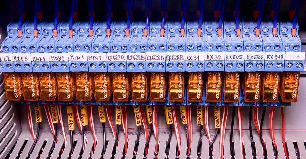 istock Relay actuators inside the industrial power case. Close up 862800938
