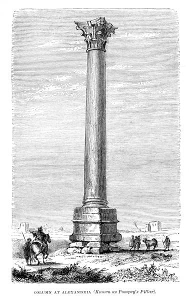 istock Victorian lighthouse illustration from Lighthouses and Lightships by W H Davenport Adams 1870; 19th century print of 'Column at Alexandra.' Pompey's Pillar 862805782