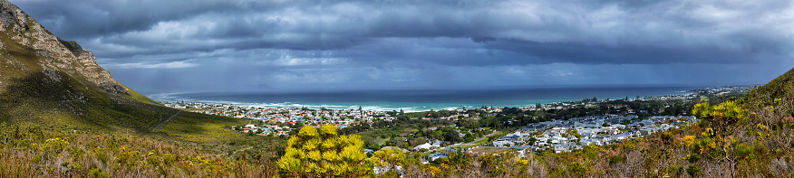 Hermanus is the best land based place to spot the migrating southern right wales during winter and springtime. Picture was taken from the Fernkloof Nature Reserve, famous for its fynbos.