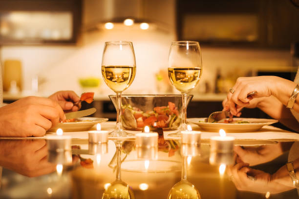 istock Young couple have romantic dinner with wine. 862823978