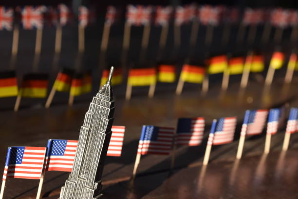 istock Flags of the world in the dark-  Empire State Building 862901820