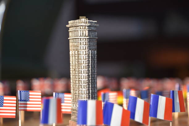 istock Flags of the world in the dark-  Flatiron Building 862921032