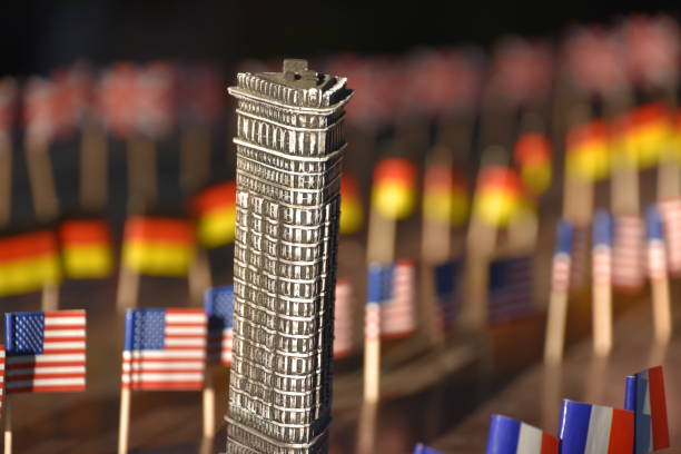 istock Flags of the world in the dark-  Flatiron Building 862931332