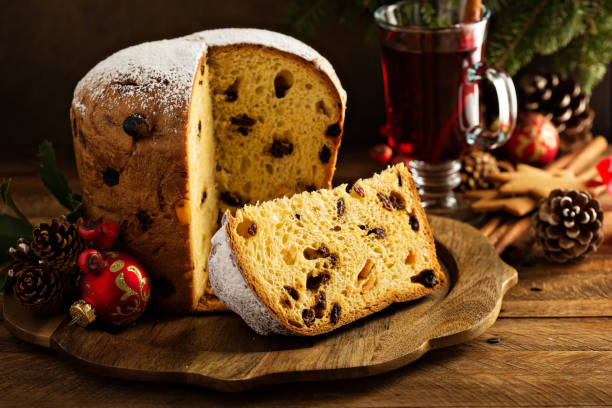 istock Traditional Christmas panettone with dried fruits 862932034