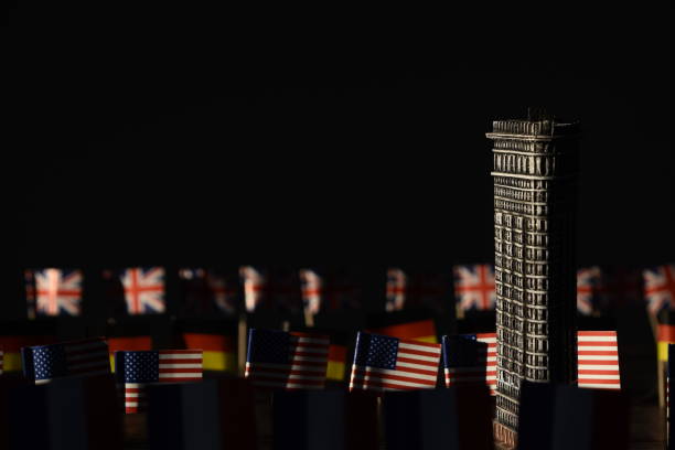 istock Flags of the world in the dark-  Flatiron Building 862940898