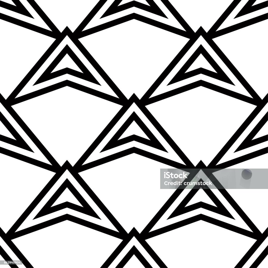 Ornamento geometrico. Motivo senza cuciture in bianco e nero - arte vettoriale royalty-free di Astratto