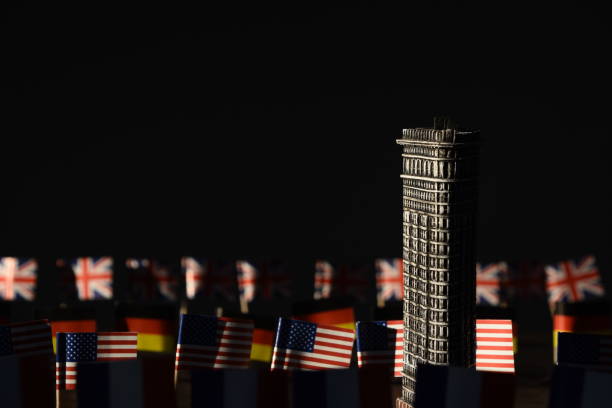 istock Flags of the world in the dark-  Flatiron Building 862949222
