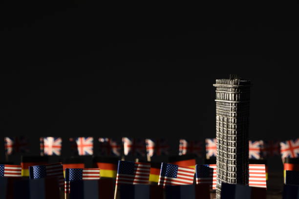 istock Flags of the world in the dark-  Flatiron Building 862951258