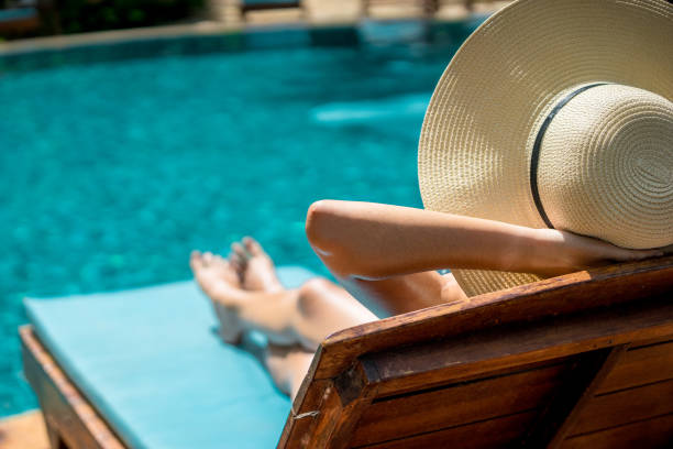 istock Woman at the pool. 863020814