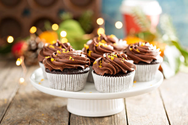 istock Chocolate orange cupcakes for Christmas 863073950