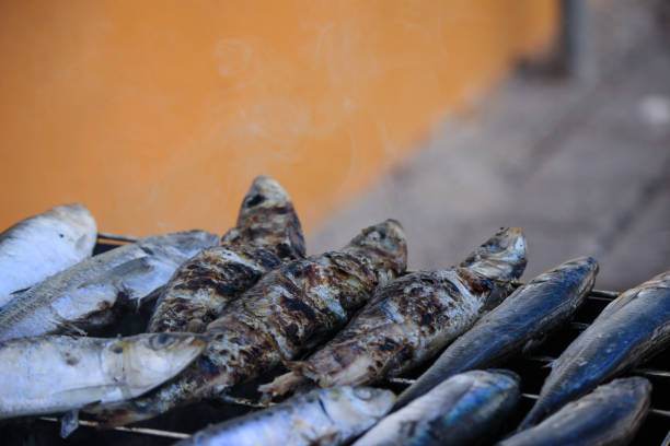 istock Fresh grilled sardines on the grill 863093548