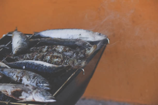 istock Fresh grilled sardines on the grill 863093568