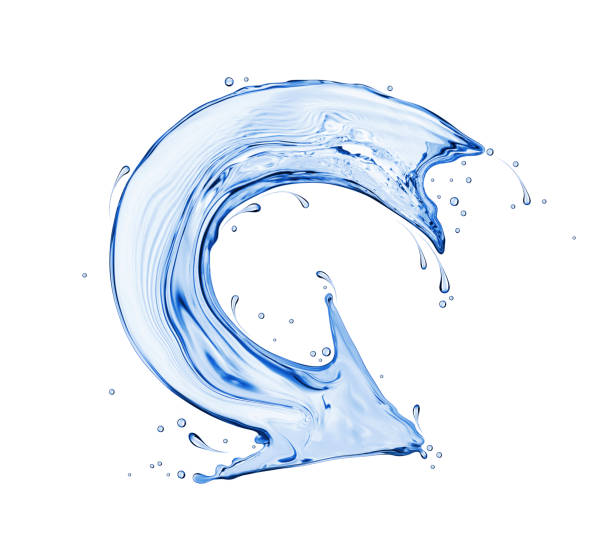 istock Curved arrow made of water, isolated on a white background 863097046