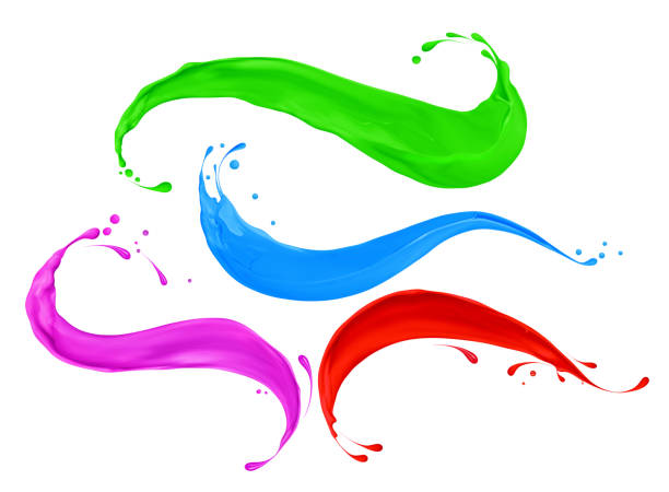 istock Set of colorful paint splashes, isolated on white background 863097058