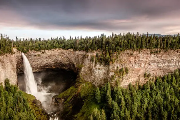 Helmcken Falls waterfall on the Murtle River within Wells Gray Provincial Park in British Columbia, Canada