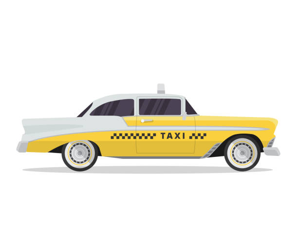 istock Modern Urban Yellow Taxi Vehicle Illustration 863114706