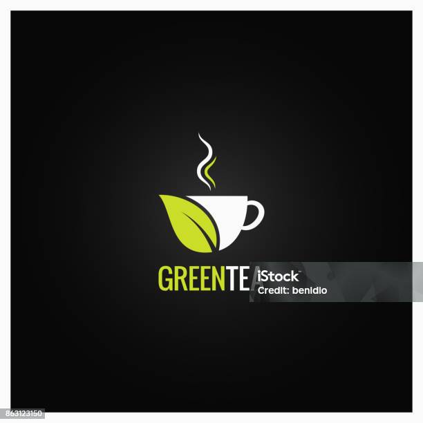 Tea Cup Concept Design Green Organic Tea Background Stock Illustration - Download Image Now