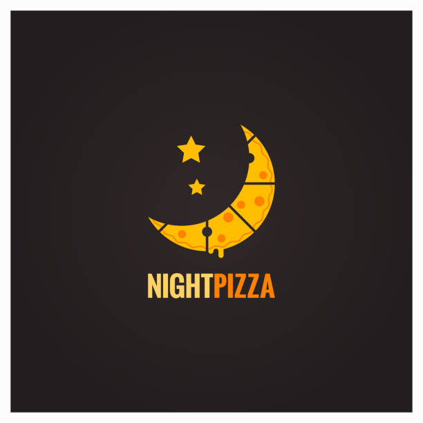 illustrations, cliparts, dessins animés et icônes de arrière-plan de conception concept pizza nuit - old fashioned pizza label design element