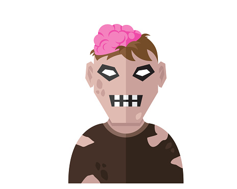 Modern Scary Halloween Flat Avatar Character Illustration