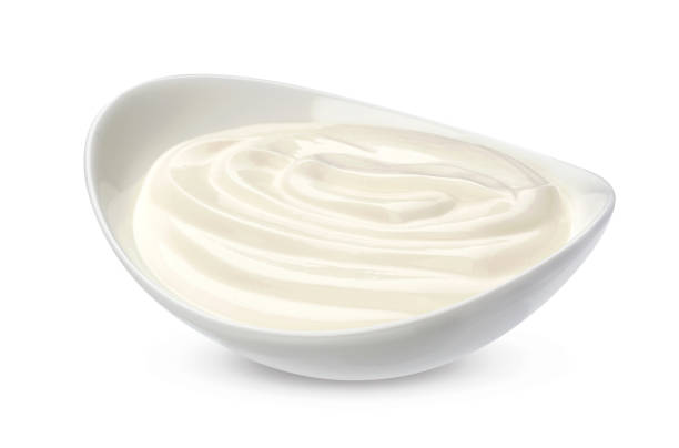 istock Sour cream in bowl isolated on white background 863158808