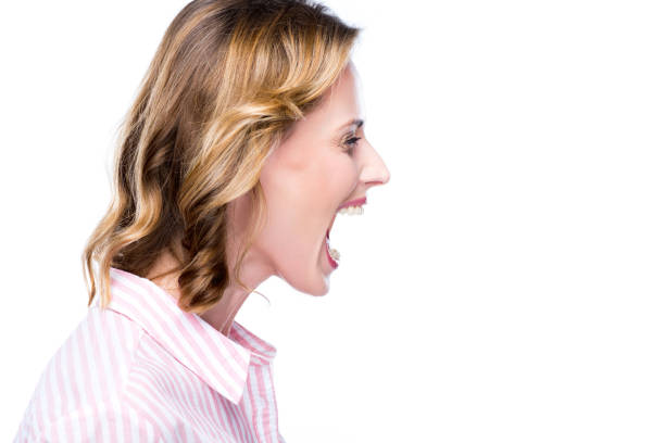 istock stressed woman in shirt screaming 863158976