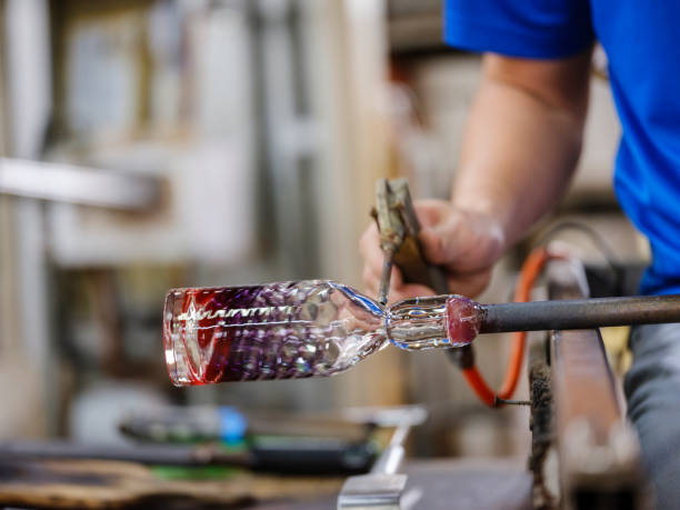 istock Japanese Man Working in Glass Blowing Factory 863159290