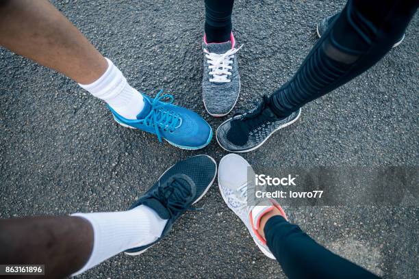 Legs Of Sport People Stock Photo - Download Image Now - Shoe, Circle, Sports Shoe