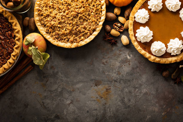 istock Fall traditional pies pumpkin, pecan and apple crumble 863162156