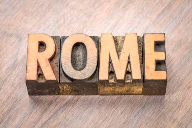 istock Rome word abstract in wood type 863162192