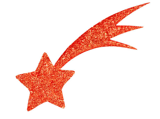 Red Christmas star isolated on white background