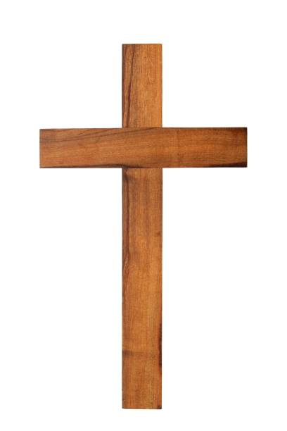 istock Wooden cross on white 863190156