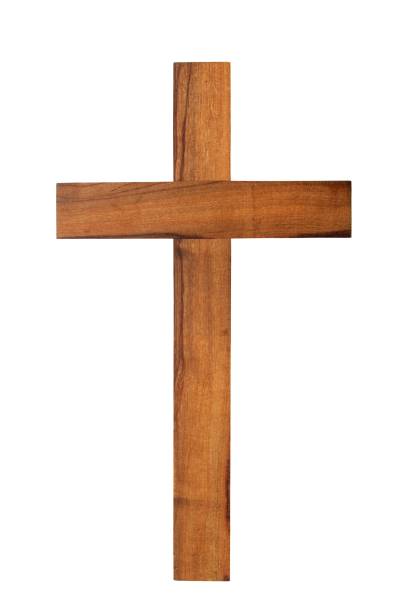 Wooden Cross On White Stock Photo - Download Image Now - Religious Cross,  Wood - Material, Cut Out - iStock