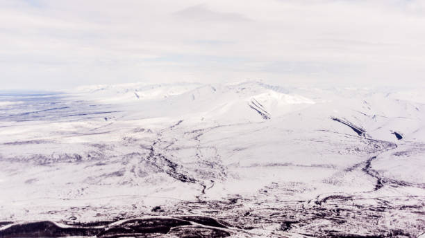 istock Winter views from the window of a helicopter 863215060