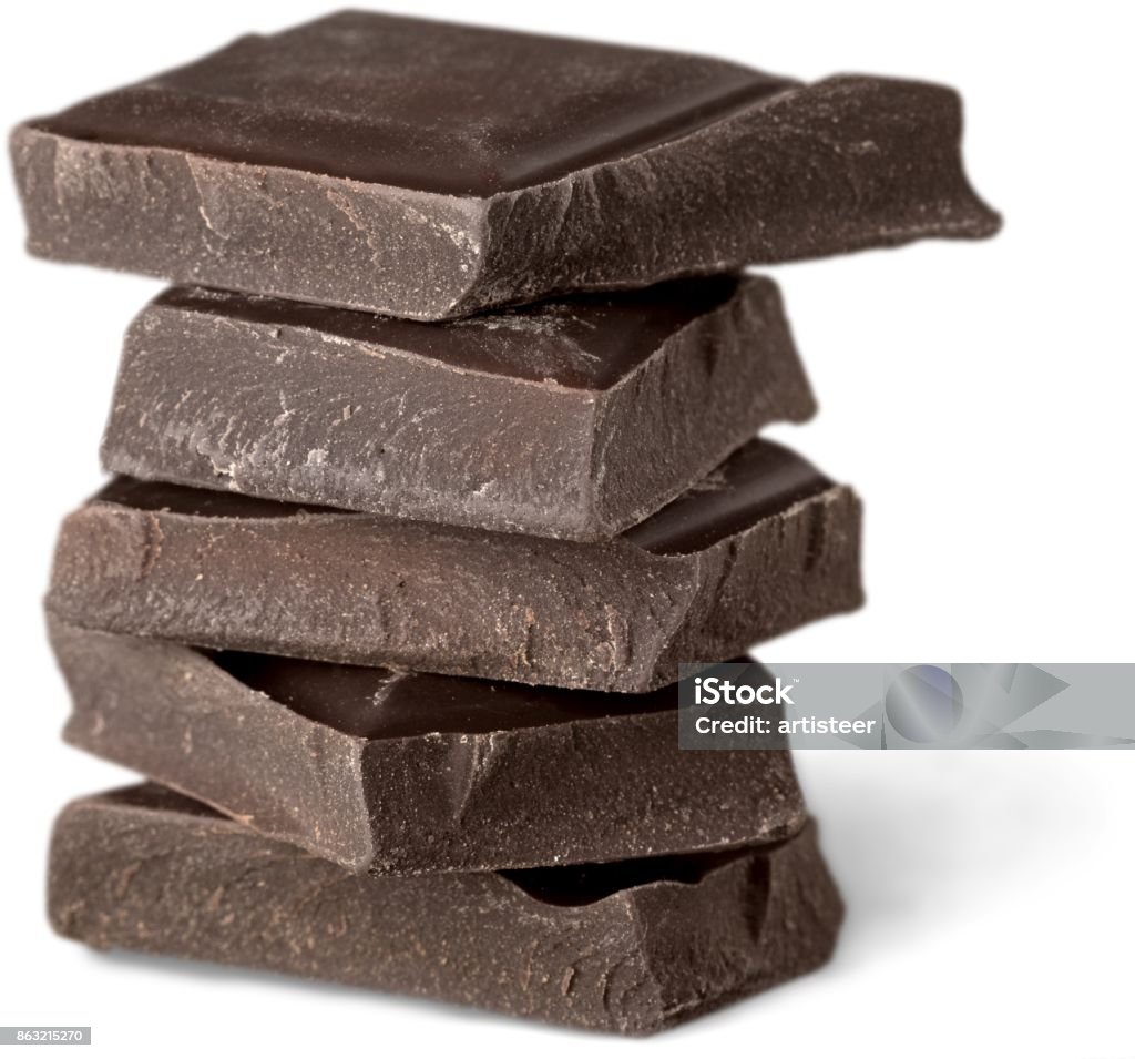 Chocolate. Dark Chocolate Blocks Block Shape Stock Photo