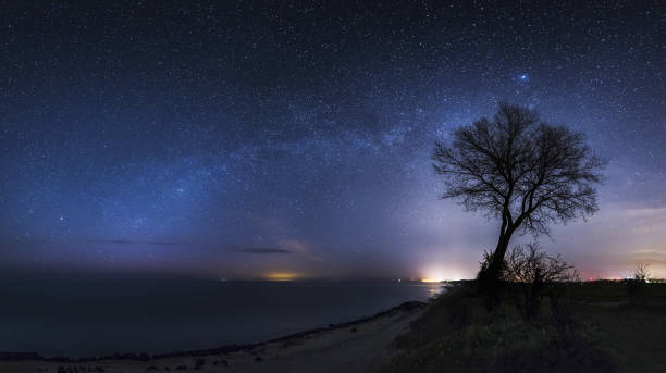 istock Night landscape and the stary sky russia 863229208